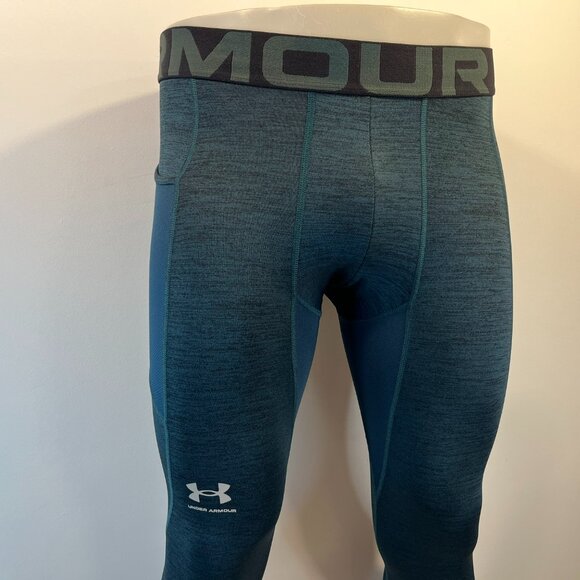 Under Armour Men's Teal ColdGear Twist Compression Leggings - Size Medium - Picture 3 of 7